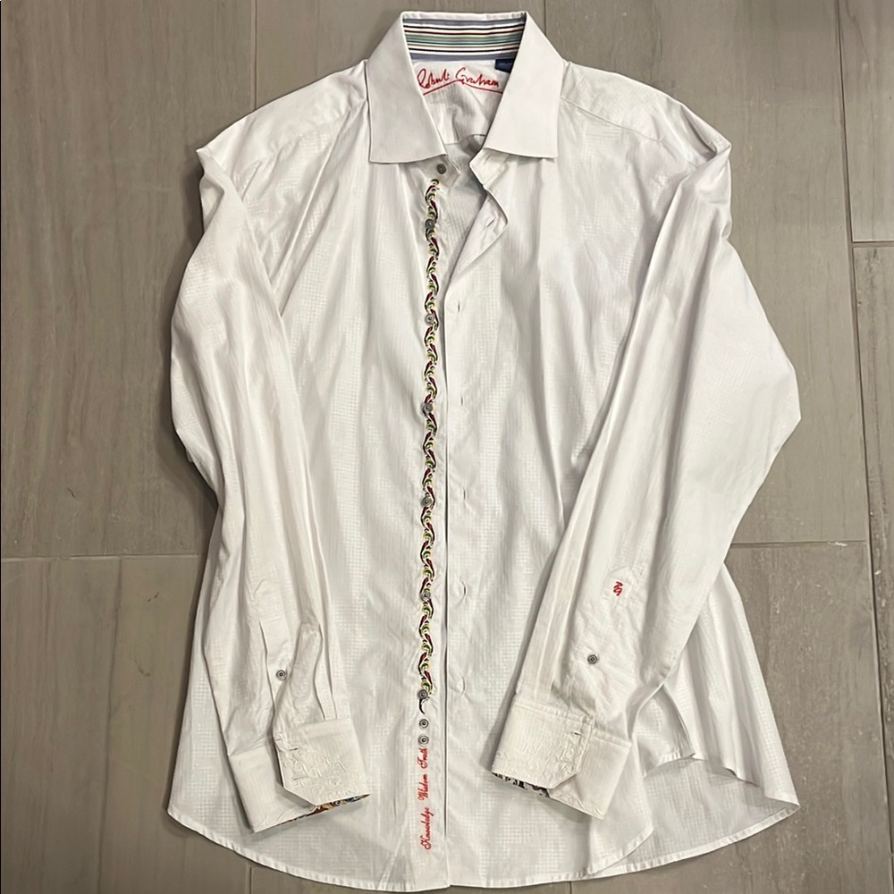 Robert Graham White Detailed Men's Shirt